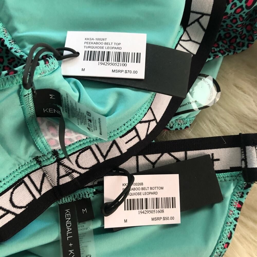 Kendall + Kylie Peekaboo Belt Leopard Bikini M - Picture 7 of 8